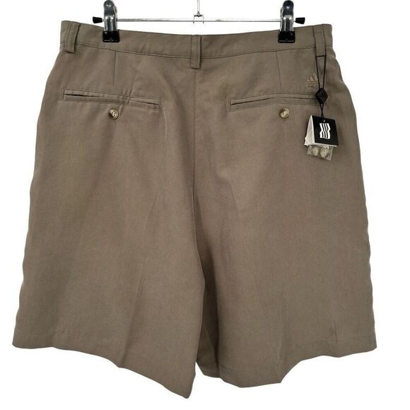 Adidas Microfiber Shorts High Waist Pleated Cocoa Womens Size 12 Cocoa NWT - Picture 4 of 6